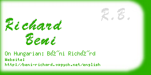 richard beni business card